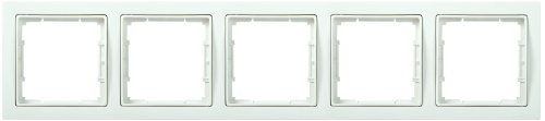 Рамка 5-местная квадратная РУ-5-ББ BOLERO Q1 белый | код EMB52-K01-Q1 | IEK